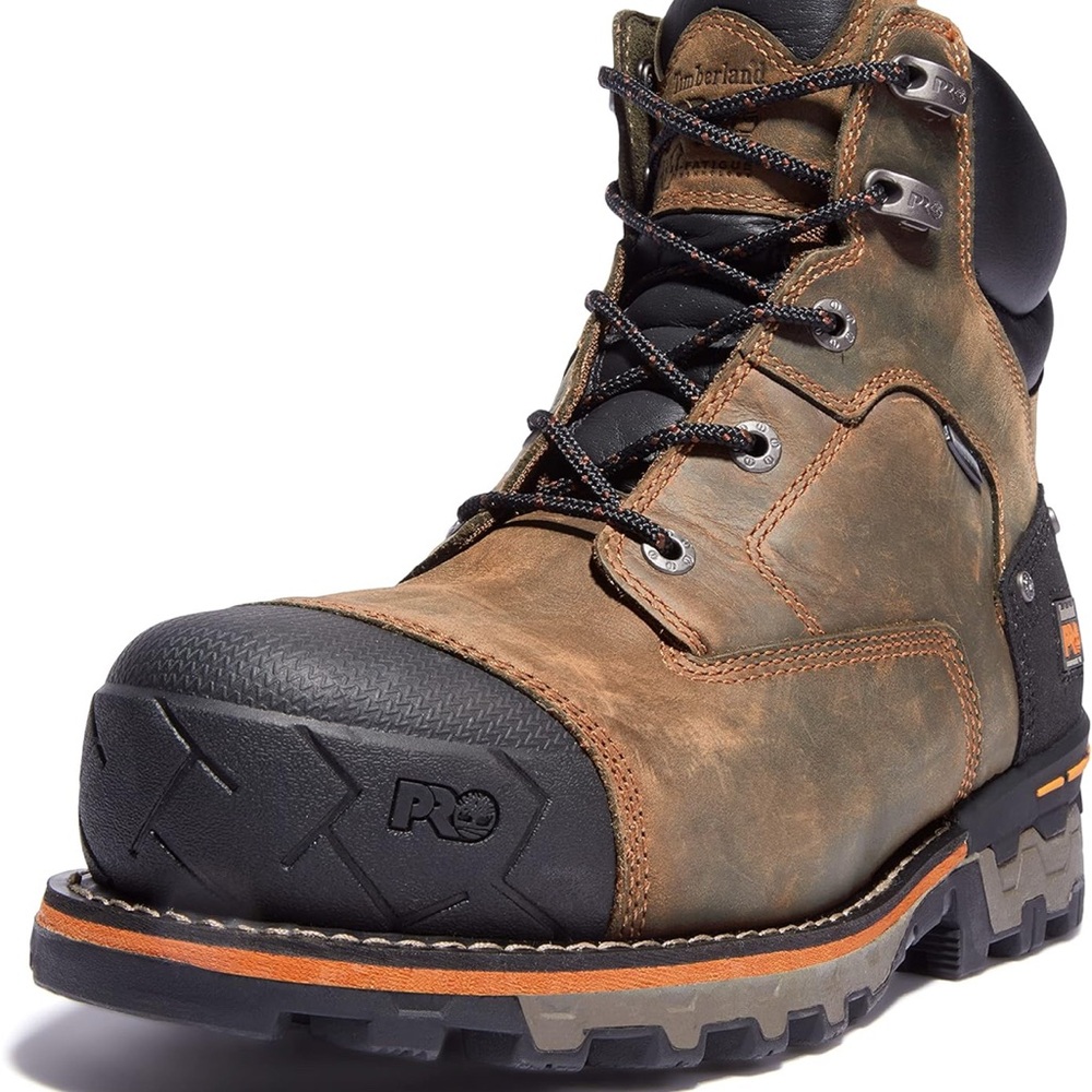 Pre-Loved Timberland PRO Men's Brown and Black Safety Boots